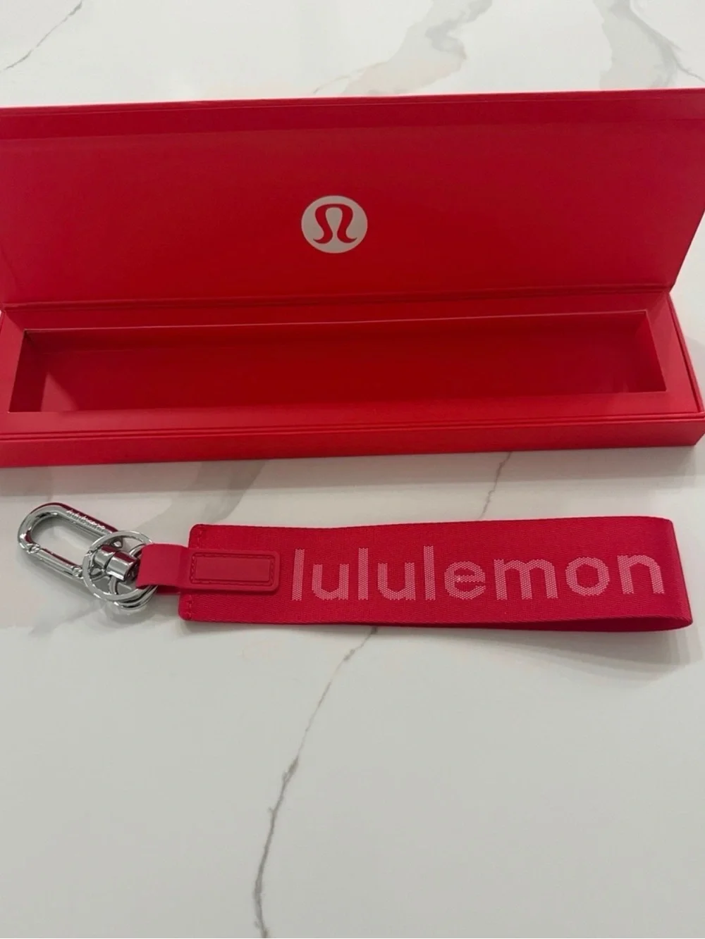 lululemon athletica Red Never Lost keychain